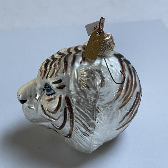 The Discovery Channel Store WHITE TIGER Blown Glass Christmas Ornament Poland - Picture 4 of 8